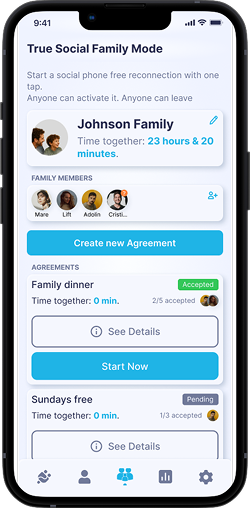 Libfy True Social Family Mode home screen