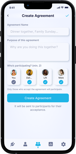 Creating an agreement in True Social Family Mode