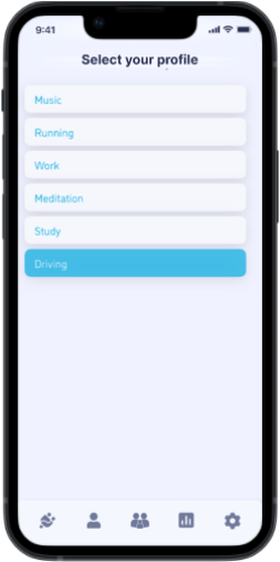 Selecting a profile in Personal Quick Block